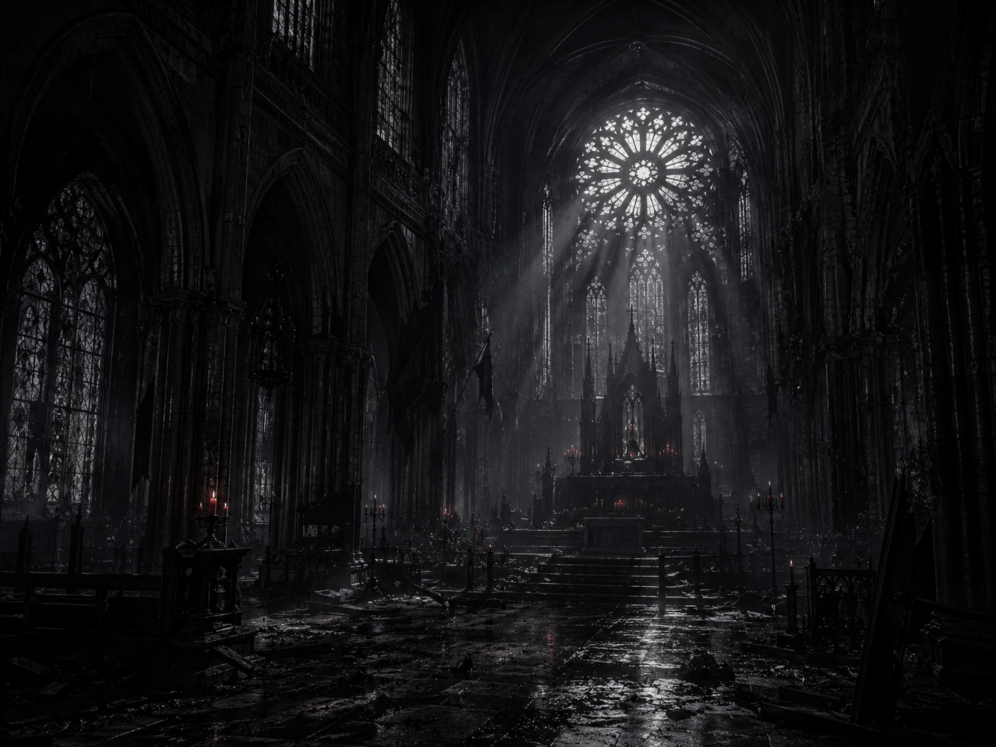 Catedral gotica em ruinas